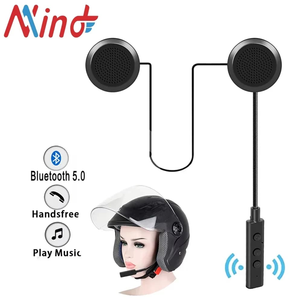 Velev Bluetooth Motorcycle Helmet Headset BT5.0 Wireless Riding Headphones for Motor Bike