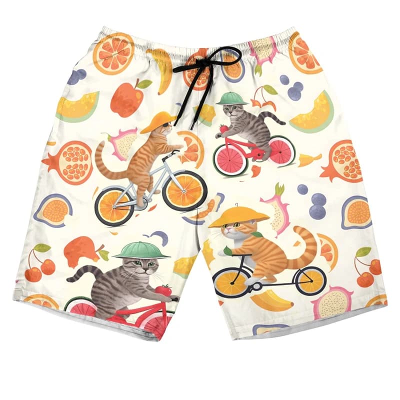 Pantaloncini da spiaggia con stampa 3D da ciclismo maschile pantaloni corti hawaiani Casual per uomo abbigliamento moda tronchi da bici equitazione pantaloni sportivi da bicicletta