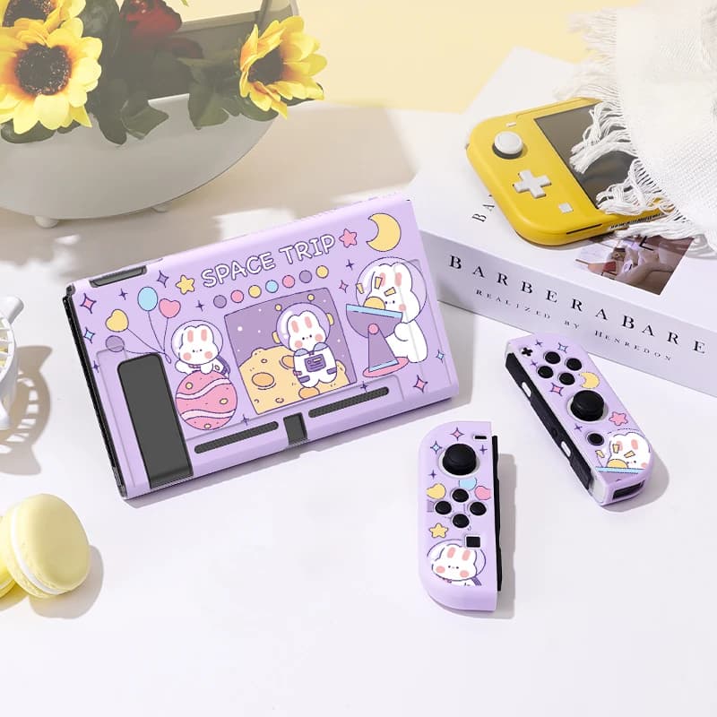 Adorabile custodia protettiva Space Rabbit per Switch Oled, Cover morbida in TPU sottile per Console Nintendo Switch, accessori per giochi NS