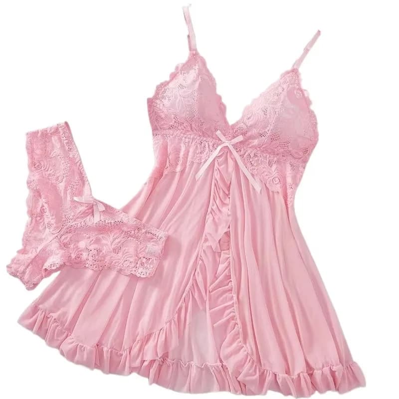 Women's Sexy Underwear, Erotic Bra, Lace Night Shirt, Soft Dress with V Neckline, Intimate Dress and Night Dress
