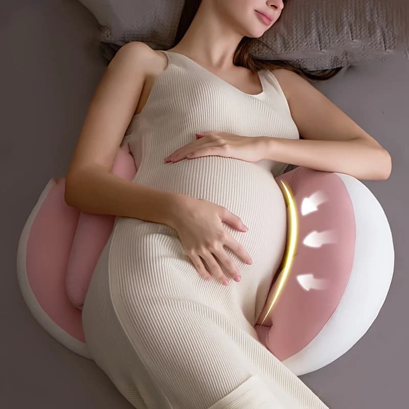 Cuscino Ergonomico per Gravidanza a Forma di U per Chi Dorme sul Fianco, Supporto Lombare in Morbido Poliestere per Alleviare il Dolore alla Schiena