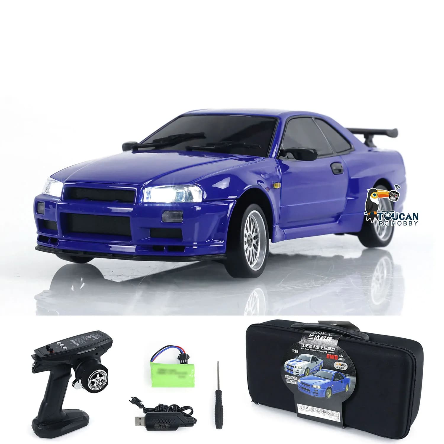 LDRC LD1899 1/18 Auto da Corsa RC RWD, Veicolo Radiocomandato per Drift con Giroscopio, Modello Collezionabile di Grado Hobby per Adulti ​