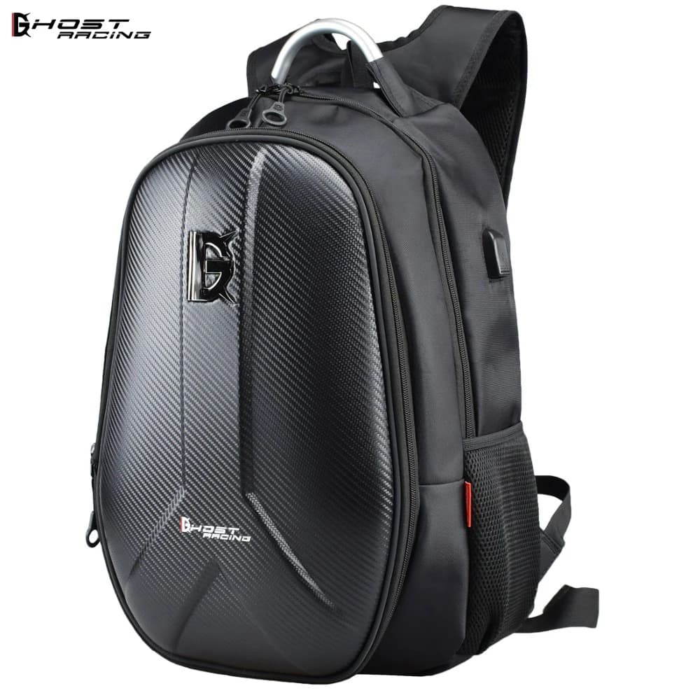 Zaino Rigido per Moto Impermeabile, Porta Casco, da Viaggio per Uomo, Borsa Porta Computer per Ciclismo