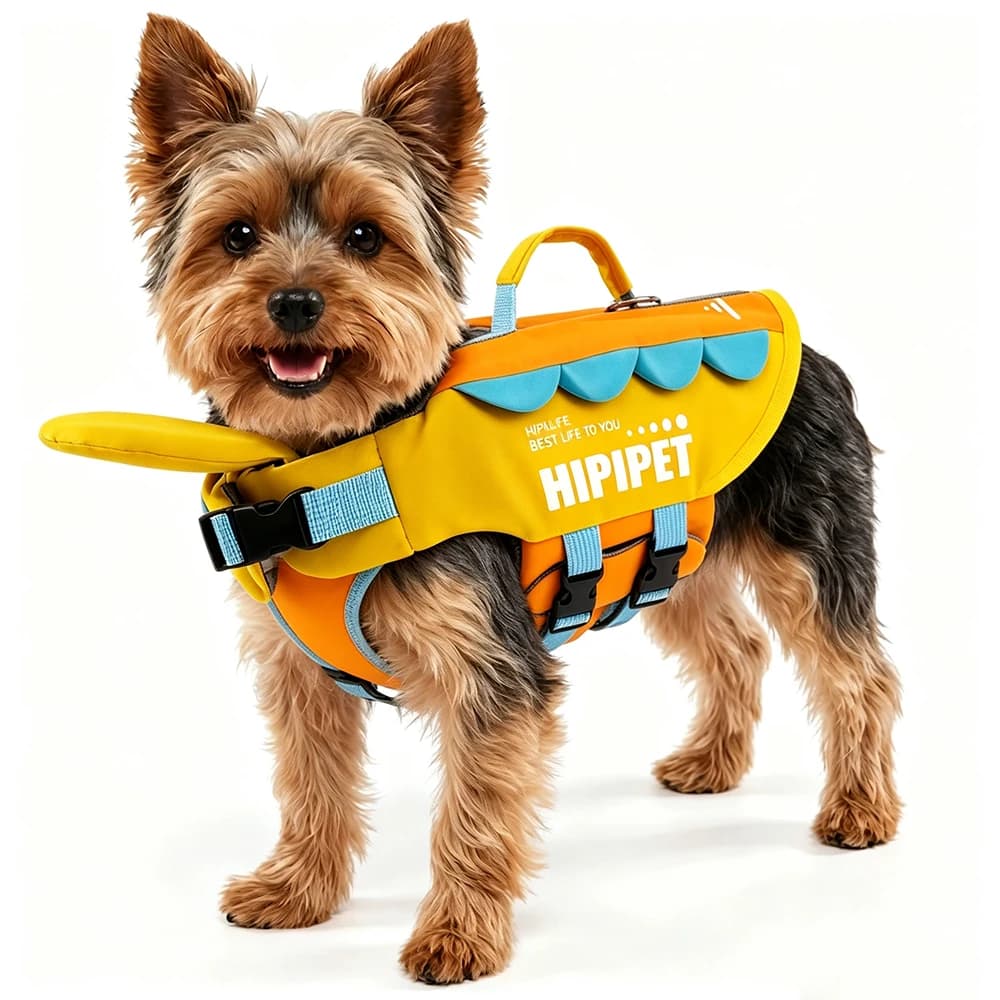 1-2Pcs Dog Life Vest Rip Stop Dog Swim Vest Visibility Ripstop for Puppy Cat Doggy Life Jacket with Handle for Boating Swimming