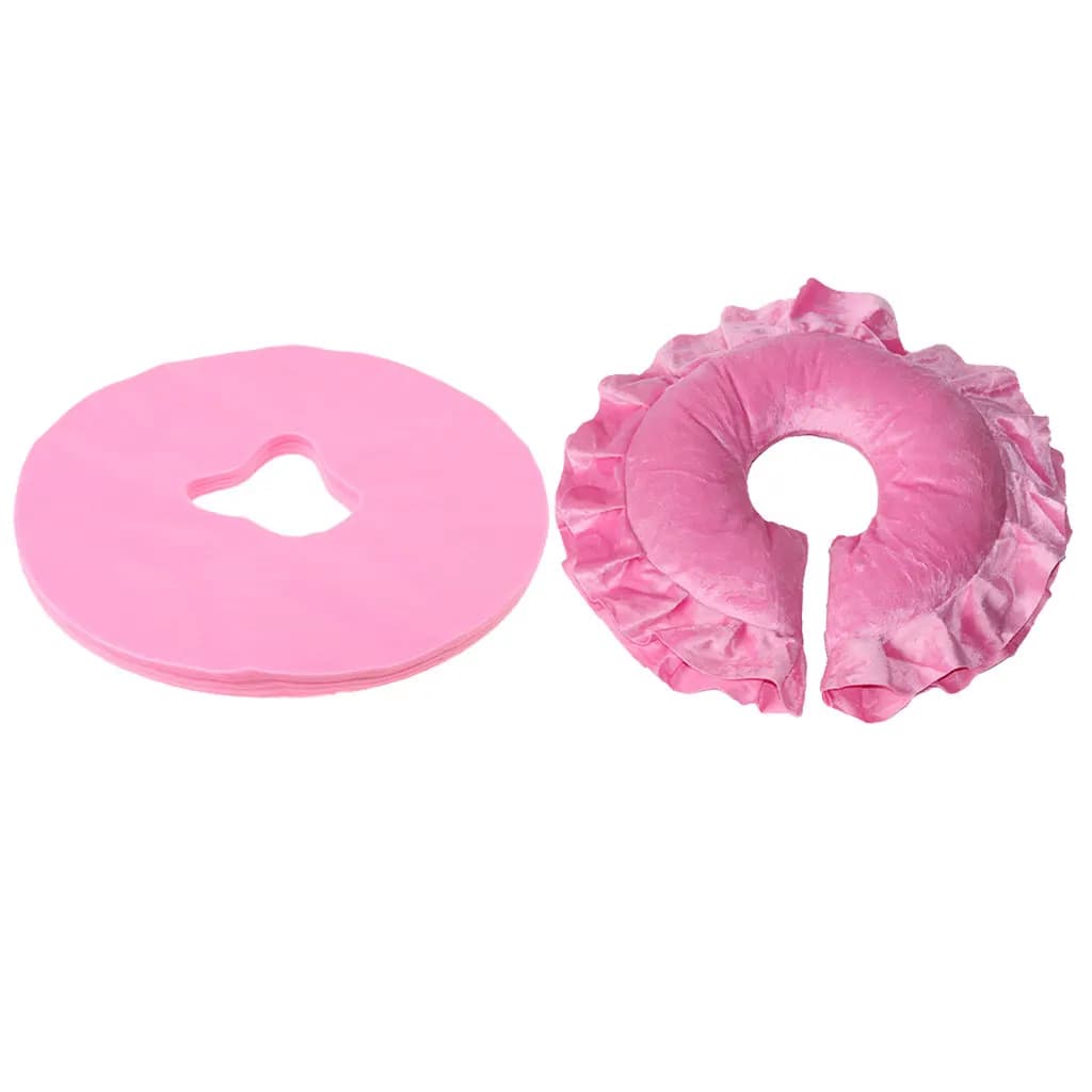 Set Cuscini per Trattamenti Viso Spa, Cuscino Ergonomico per il Collo con Fodera Lavabile, Cuscino Facciale per Lettino da Massaggio e Viaggi