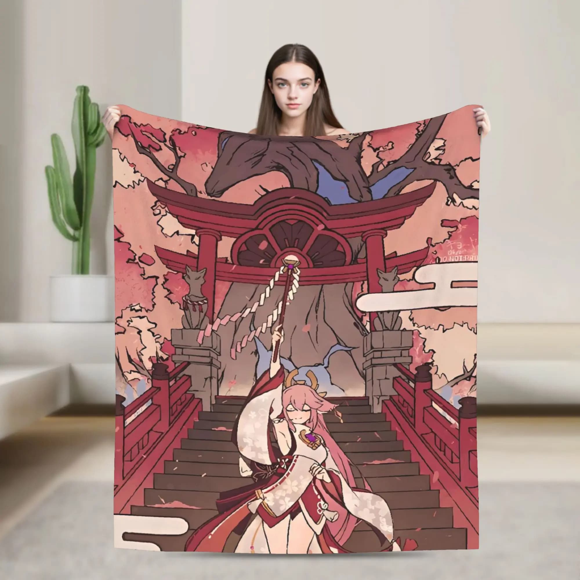 Anime game Genshin Impact Warm Soft Blanket Plush Bedding Throws Aesthetic Home Decor Flannel Bedspread Sofa Bed Cover