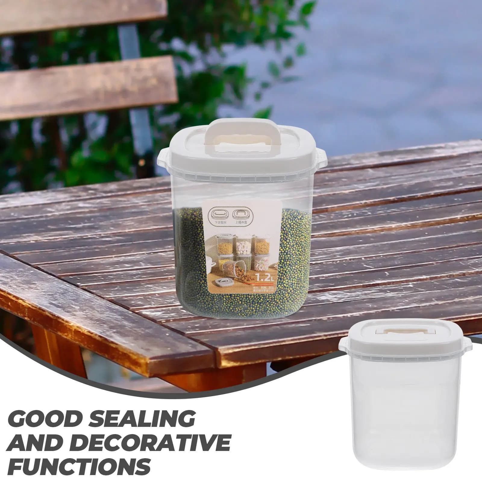 Multi Functional Airtight Food Storage Containers Clear Grain Storage Box Jar for Rice Cereal Dried Fruit Herbs Tea Leaves