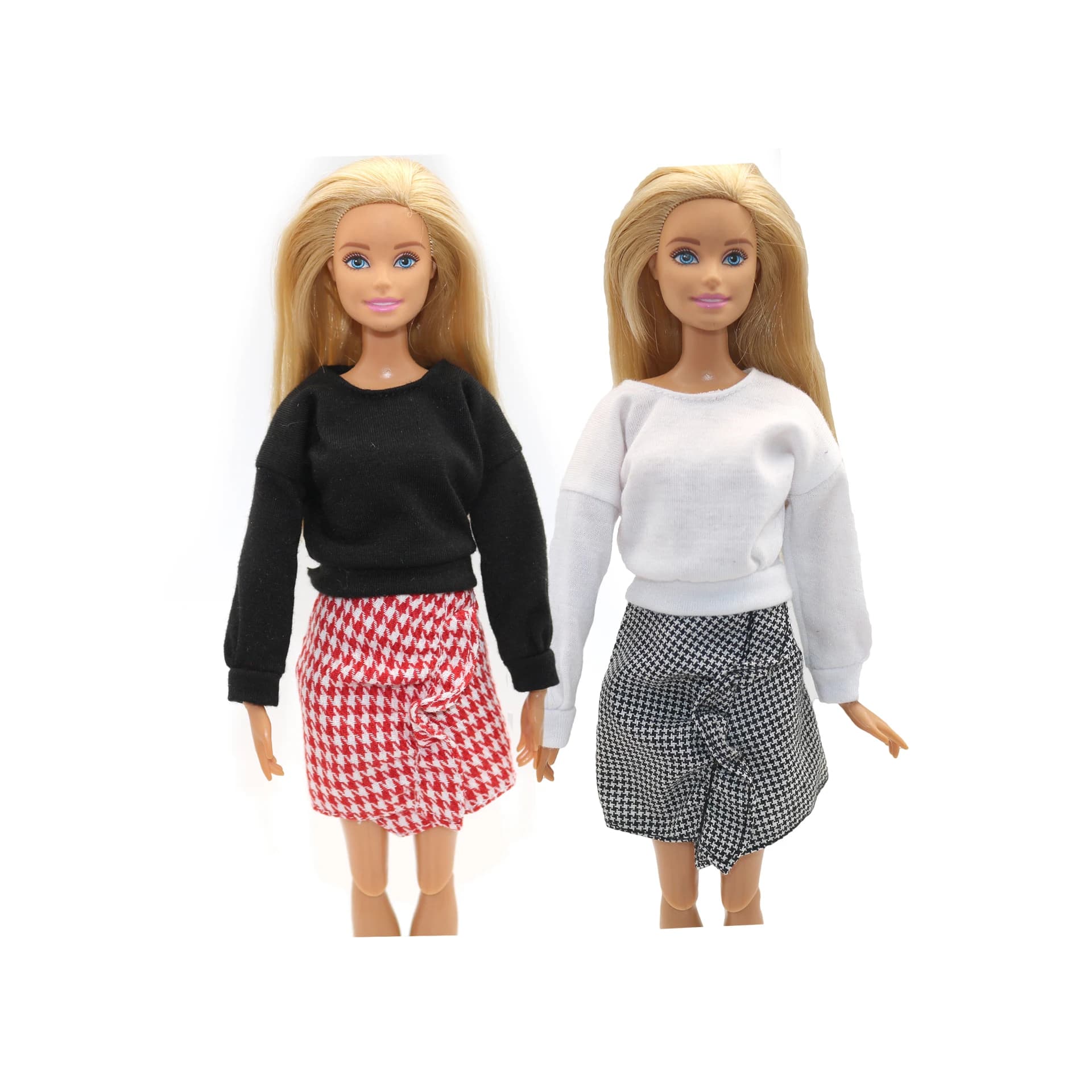 Nuovo 30cm 1/6 bambola con cappuccio gonna pied de poule vestito vestito usura quotidiana vestiti per barbie accessori per bambole