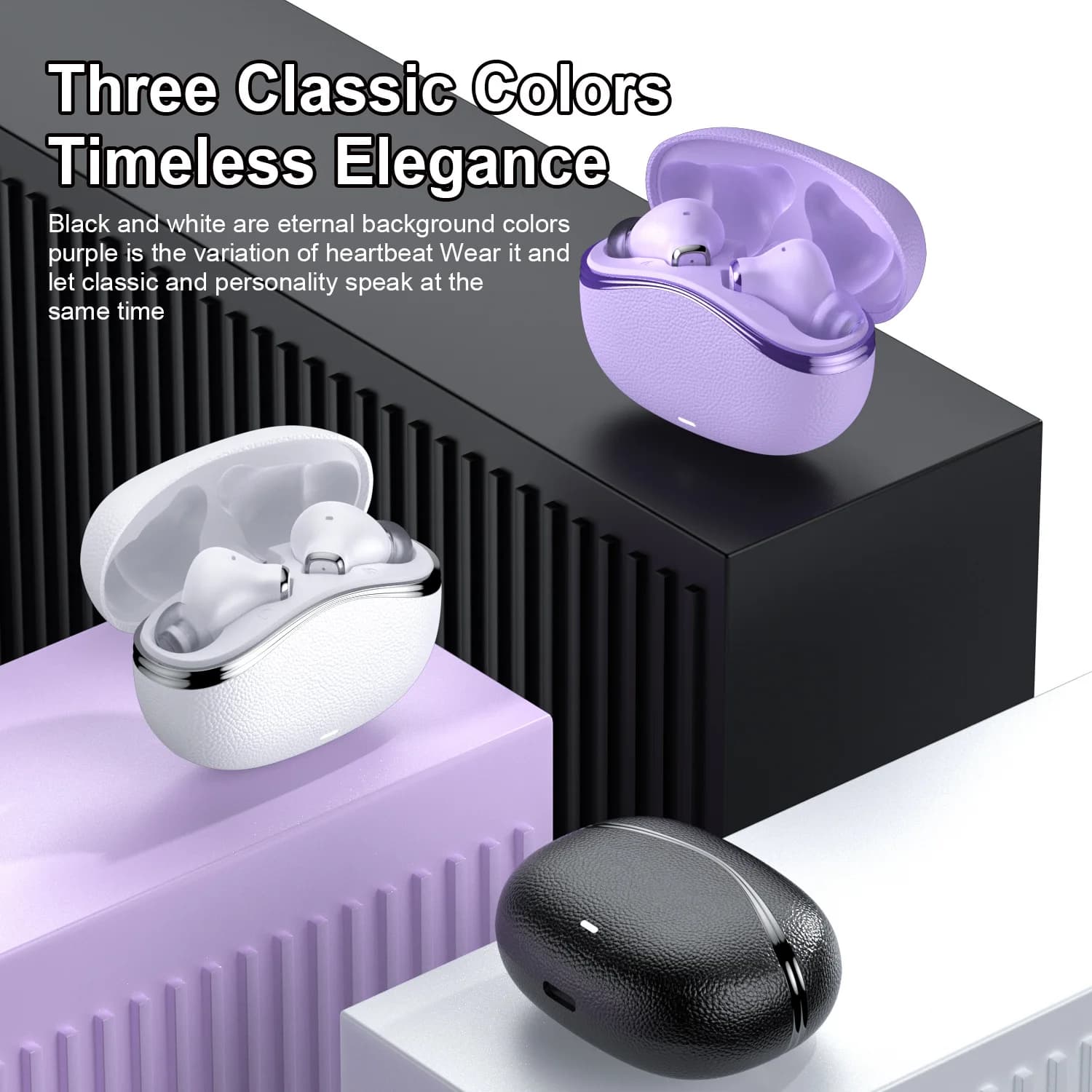 Bluetooth real wireless earphones with charging case Bluetooth stereo headphones with microphone for Android phones ios
