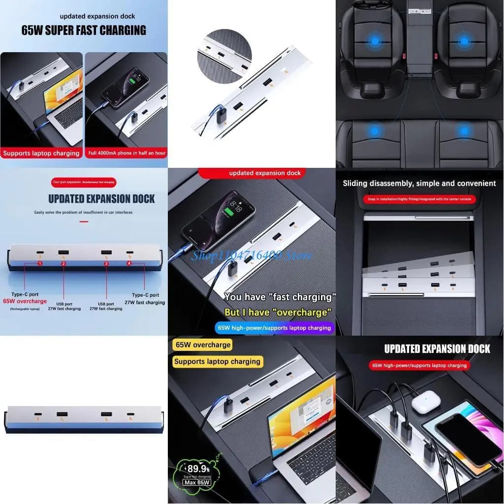 Y1gd Per Auto 3+ Highland Center Console Vano Portaoggetti USB Shunt Hub Porte Adattatore Trasferimento Dati Docking Station