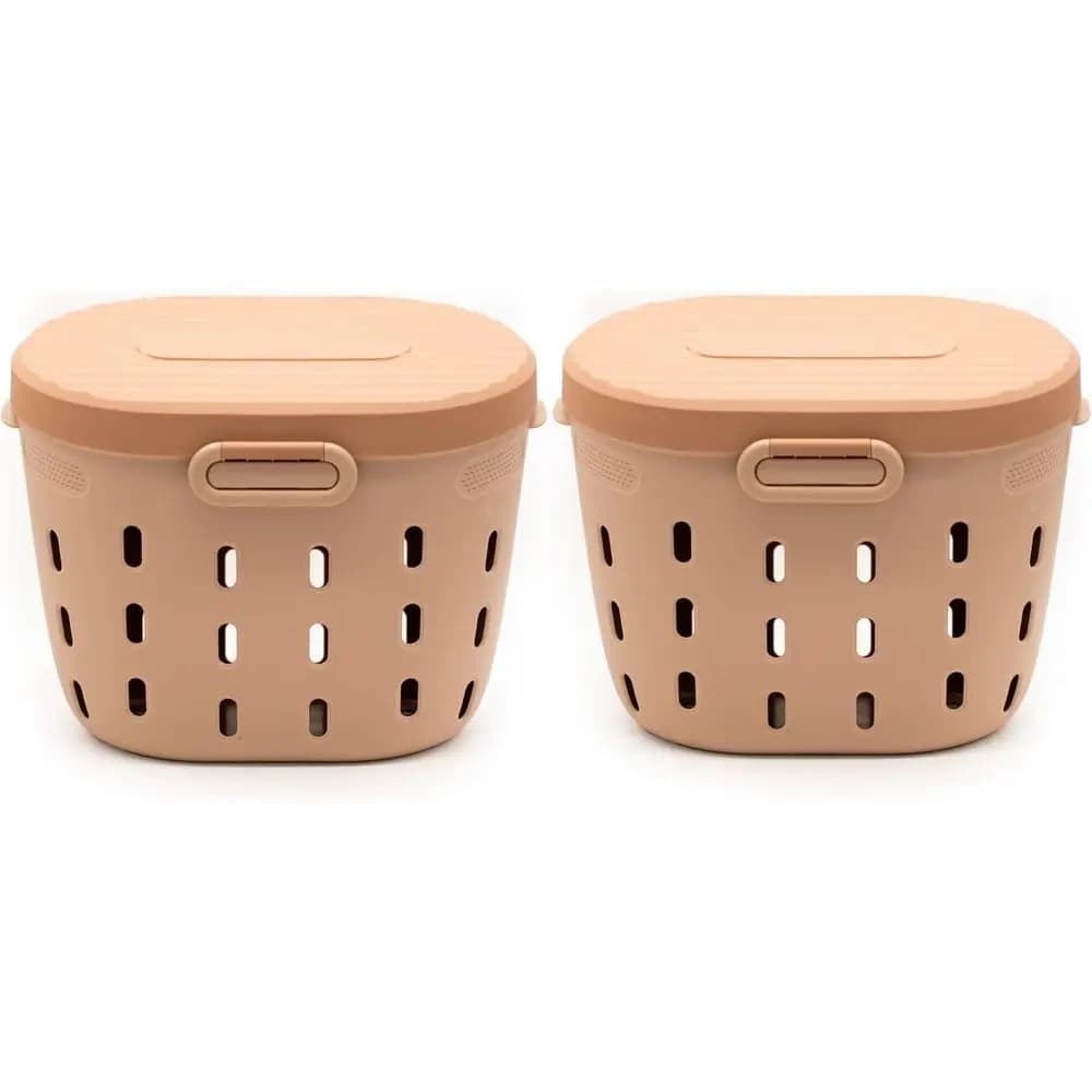 Composter per vermi da esterno da 7 galloni, senza BPA, confezione doppia, marrone chiaro