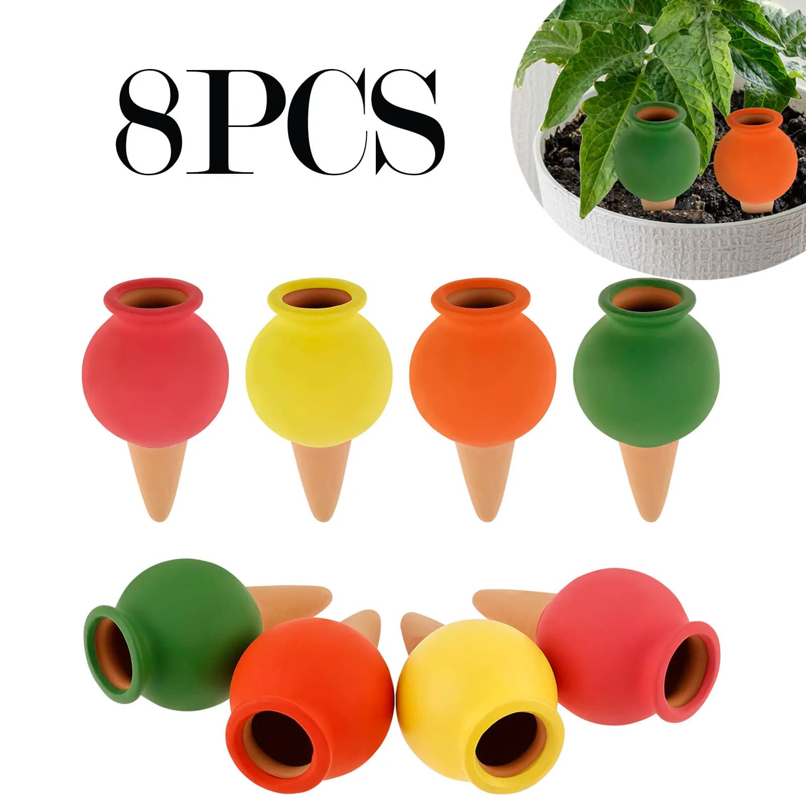 8 pieces of terracotta tips for automatic irrigation plants in clay planter insert automatic devices for irrigation plants for gardens