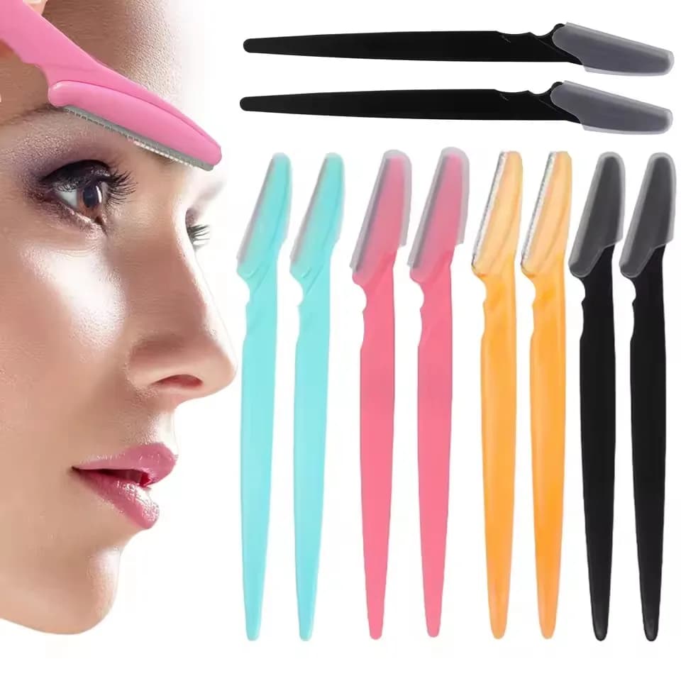 10/40Pcs Eyebrow Trimmer Face Blade Shaver Portable Eye Brow Epilation Hair Removal Safety Eyebrow Cutting Woman Makeup Tools