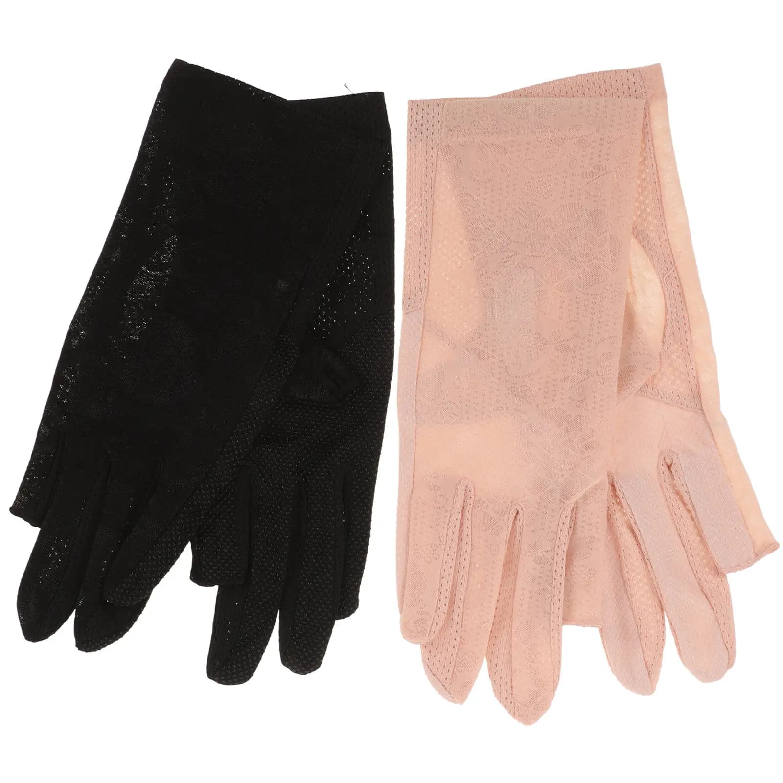 2Pairs Half Finger Sun-Proof Riding Gloves Wear-Resistant Breathable Thin Gloves Professional Driving Car Accessory Shockproof