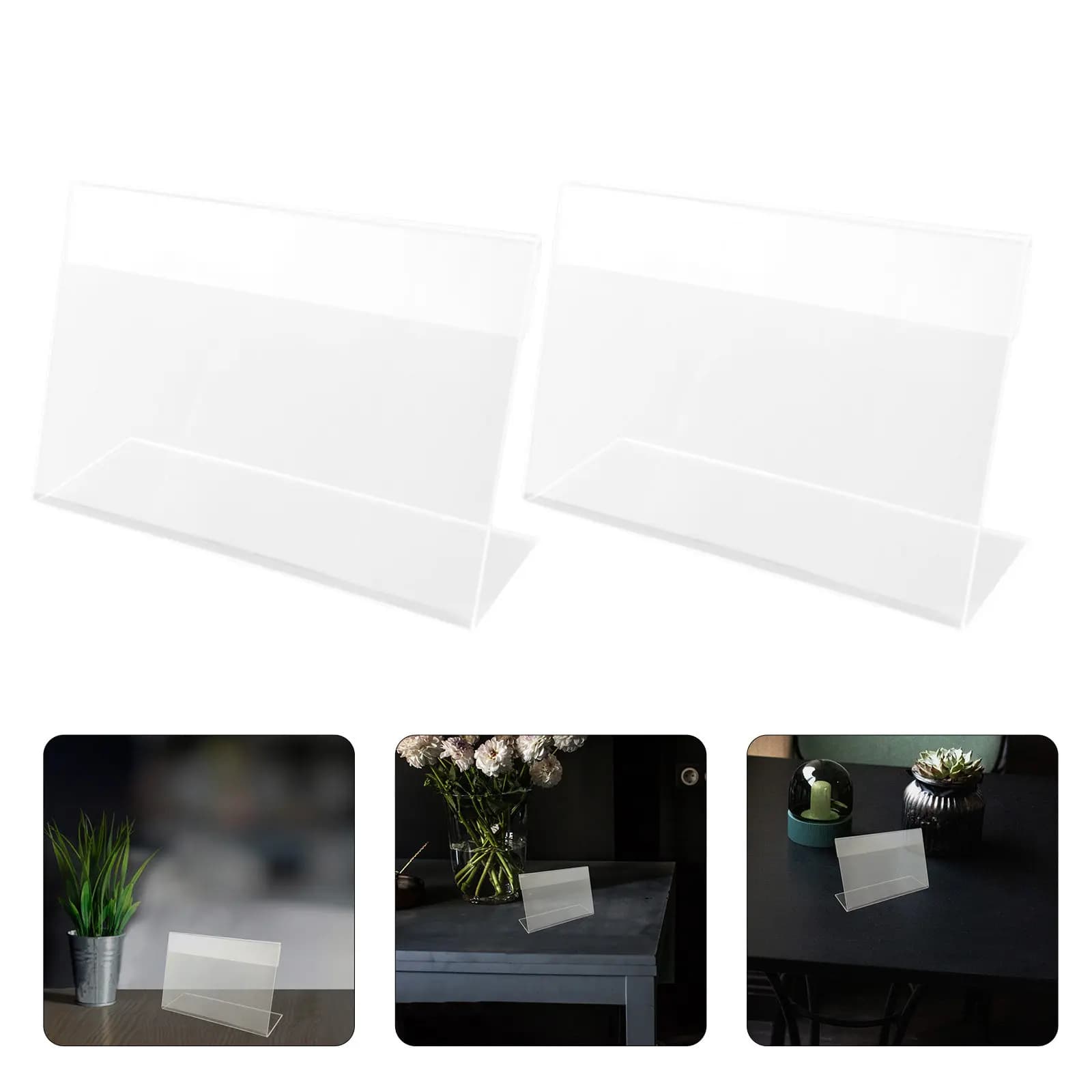30 Pezzi Portaetichette in Acrilico Trasparente 6x4cm, Facile da Agganciare, per Espositori da Tavolo in Supermercati e Negozi al Dettaglio
