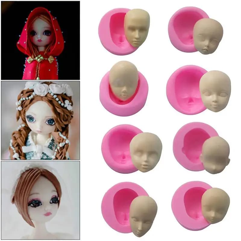Stampo per il viso Cute Baby Face stampi in Silicone facce di bambole artigianato stampi in argilla fatti a mano stampo per cioccolato Sugarcraft per strumenti di cottura di torte