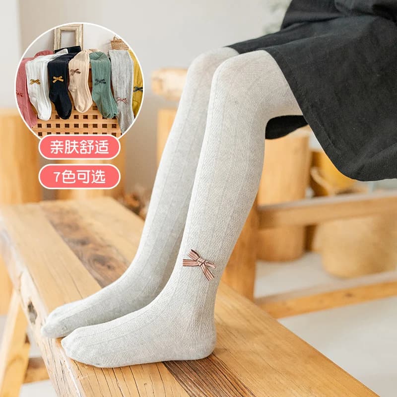 Autunno Retro fiocco bambino collant morbido traspirante Principessa ragazze gessato twist leggings bambino bambini calza Calzamaglia di cotone caldo