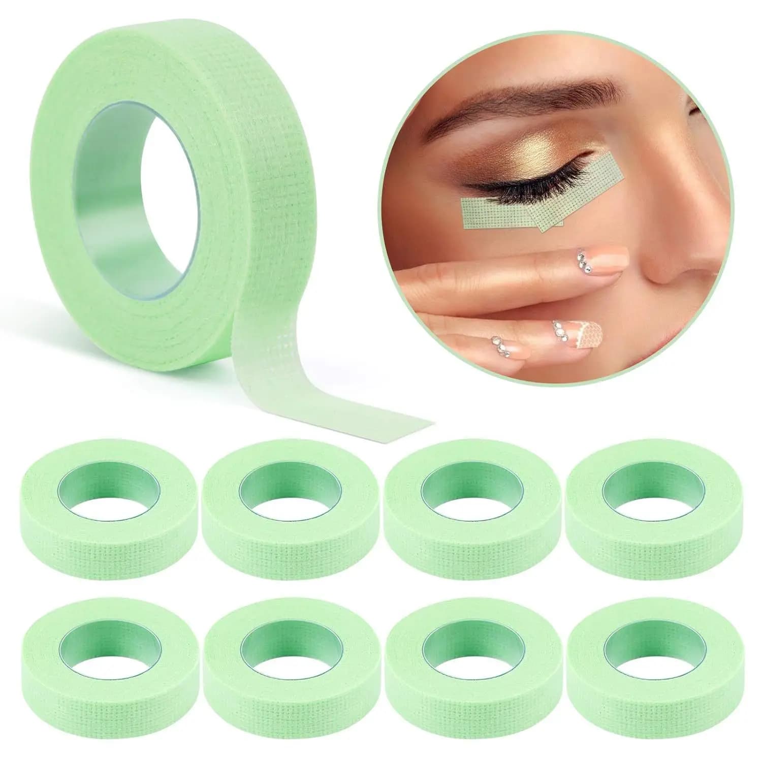 1 roll of breathable nonwoven fabric adhesive tape for eyelash extension, paper tape for patch makeup tools for fake eyelashes
