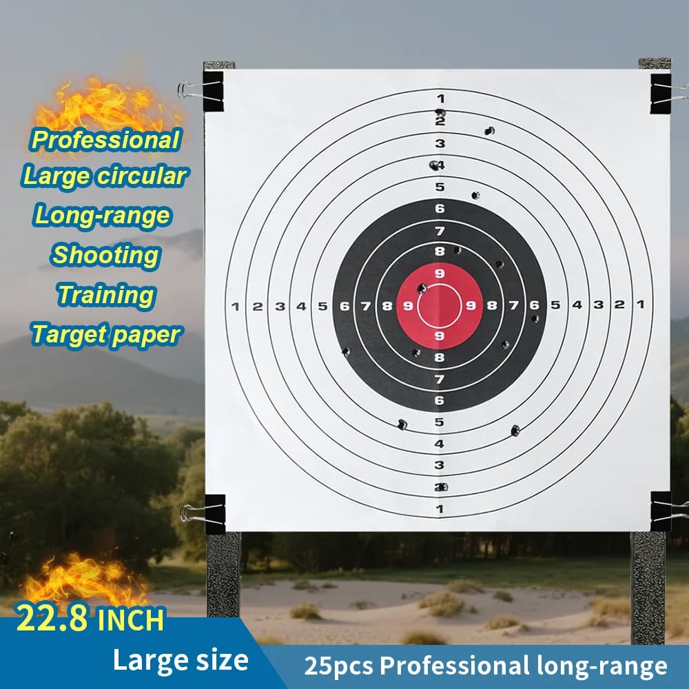 Carta per bersagli da tiro da 22,8x22,8 pollici, di grandi dimensioni, l'allenamento professionale prevede di imparare ai bersagli per tiro con l'arco a forma di anello grande