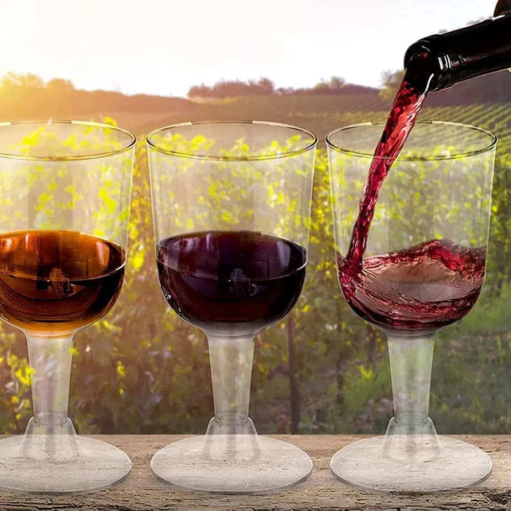 48Pcs Plastic Wine Cup Set Party Goblets Reusable Beverage Cups for Red Wine Soda Water Hotel Banquet Bar Decoration Elegant
