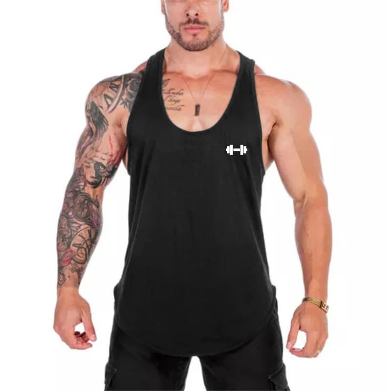 Mens Running Vests Summer Fitness Tank Tops Mesh Dumbbell Gym Clothing Bodybuilding Stringer Singlets Muscle Sleeveless Shirt
