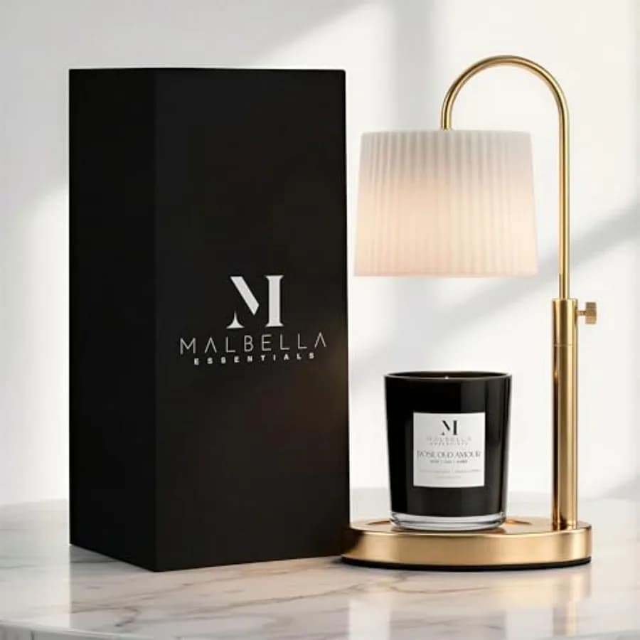 Lampada Scaldacera Dimmerabile in Vetro con Timer - Scaldacera Regolabile in Altezza con Timer 8H/4H/2H - Scioglitore di Cera - Regalo Ideale