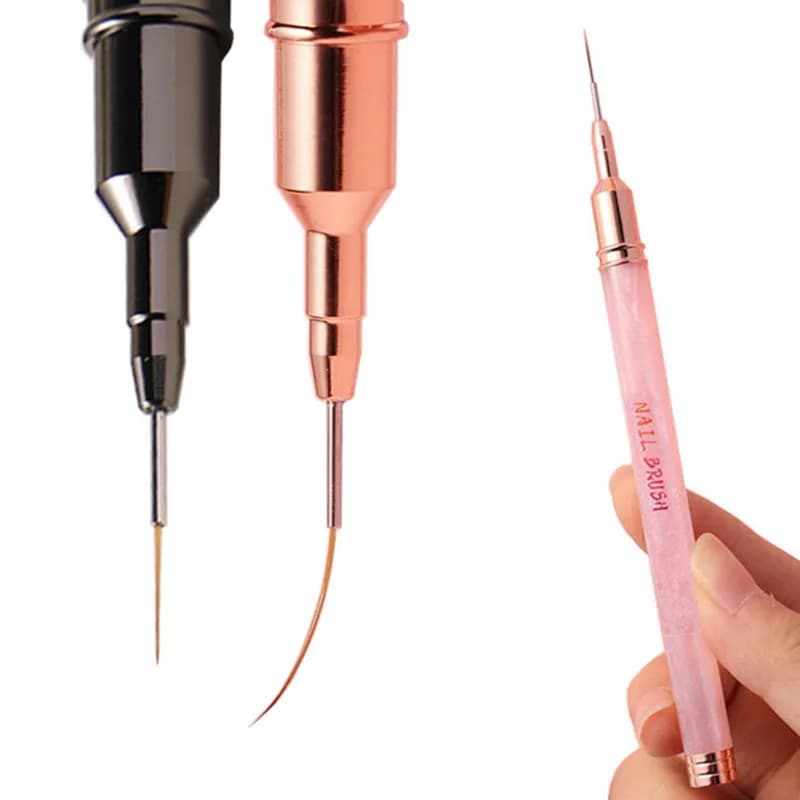 1/5 Pezzi Pennelli per Nail Art con Manico Rotondo 6/9/12/15/18mm, Pennello per Gel con Tappo, Strumenti per Manicure