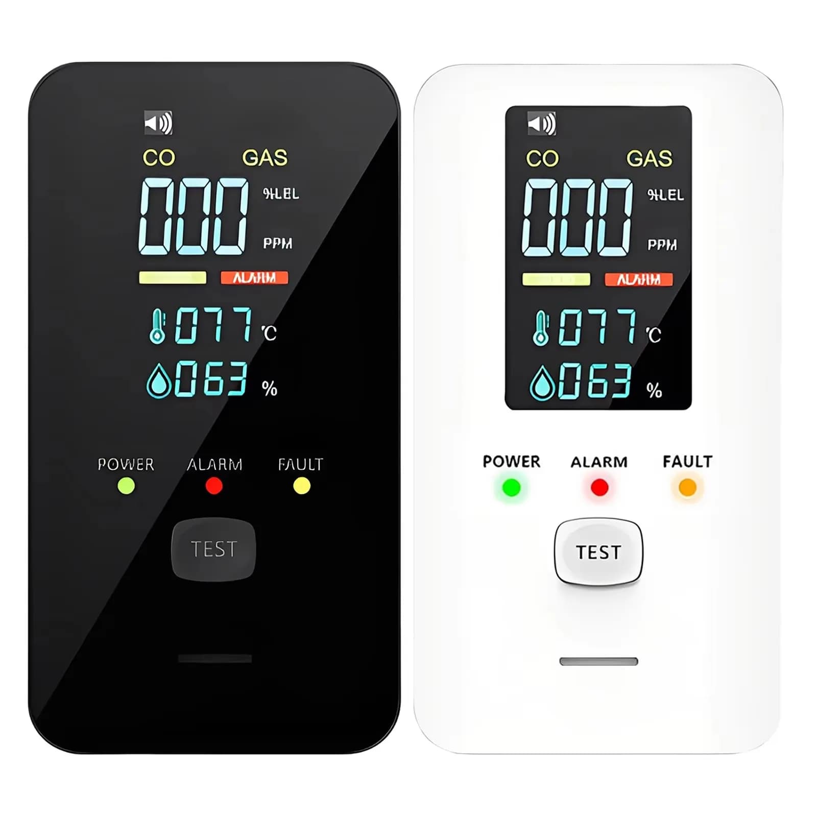 Natural Gas & Carbonn Monoxide Detector Home Gas Carbon Monoxide Detector, CH4 CO Leak Alarm with Temp Humidity Tester, Plug-in
