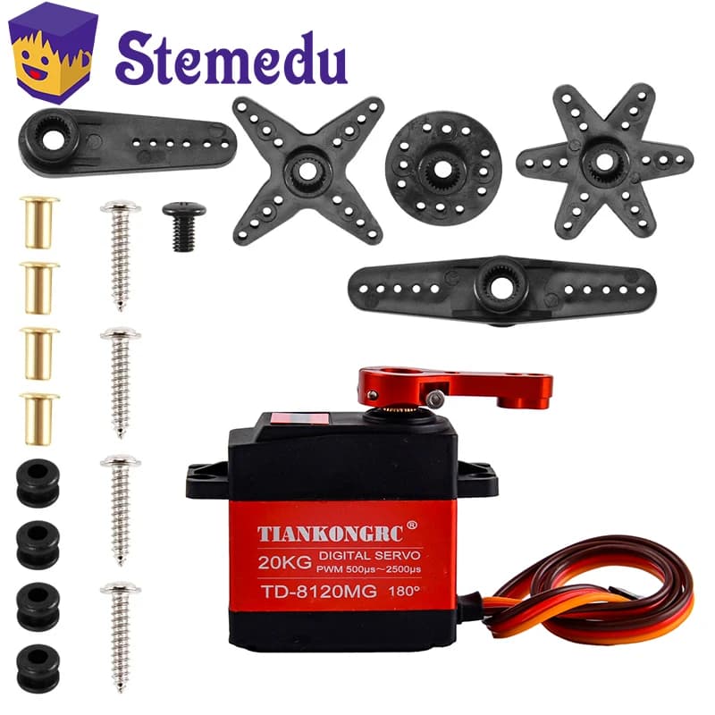 TD-8120MG impermeabile Metal Gear Servo digitale 20kg coppia elevata 180/270/360 angolo per RC auto telecomando modello di auto giocattolo del veicolo