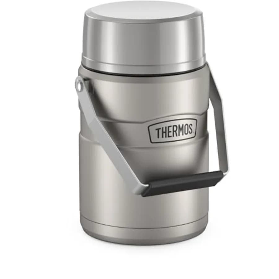 Contenitore Termico per Alimenti in Acciaio Inox con 2 Inserti per Conservazione, 47 Once, Finitura Opaca, Ideale per Preparazione Pasti