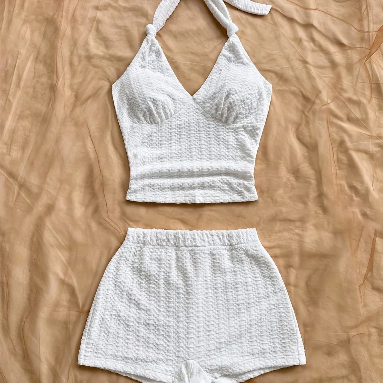 Nuovo Stile Estivo: Abito da Donna Senza Schienale con Scollo a V e Senza Maniche, Set Sportivo Casual con Collo all'Americana, Etichetta Privata, Quattro Stagioni
