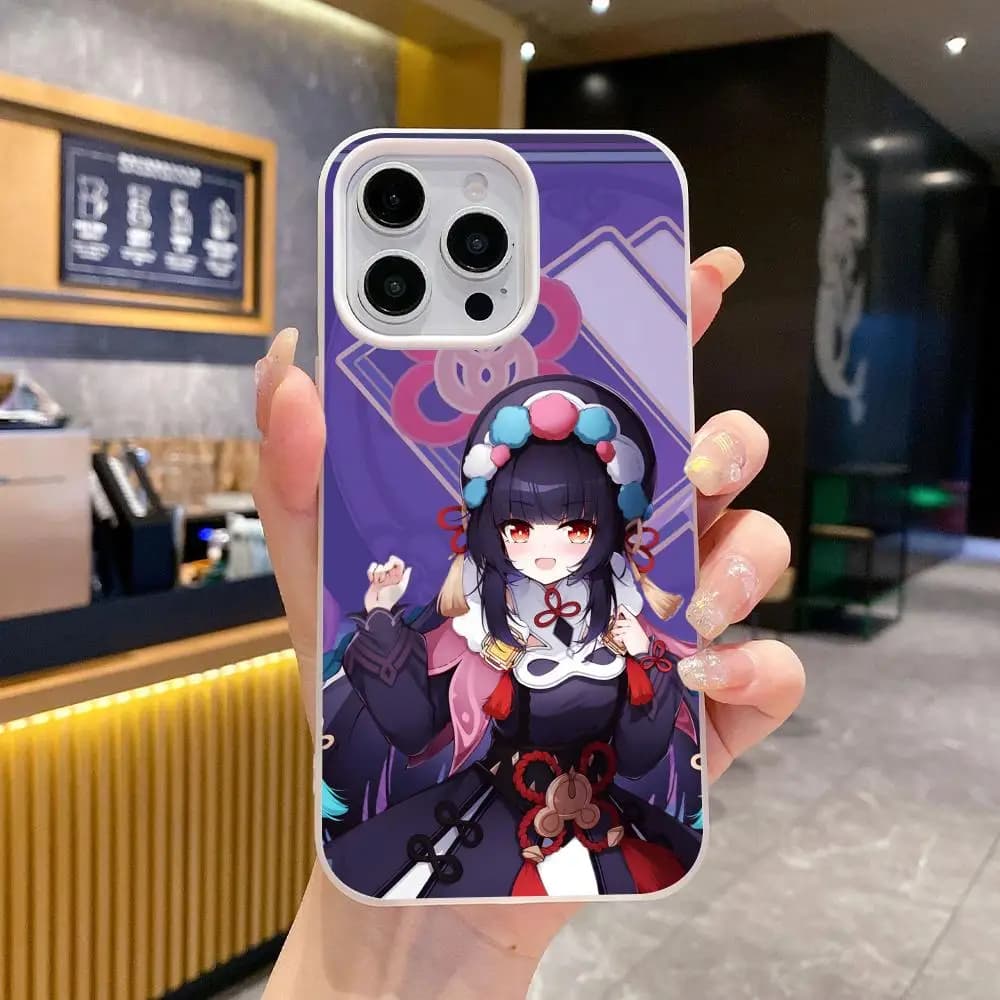 Custodia Protettiva per Cellulare Game GI YunJin Jelly a Doppio Strato Bianca per iPhone 17 16 15 14 13 12 11 Air Pro Max Plus