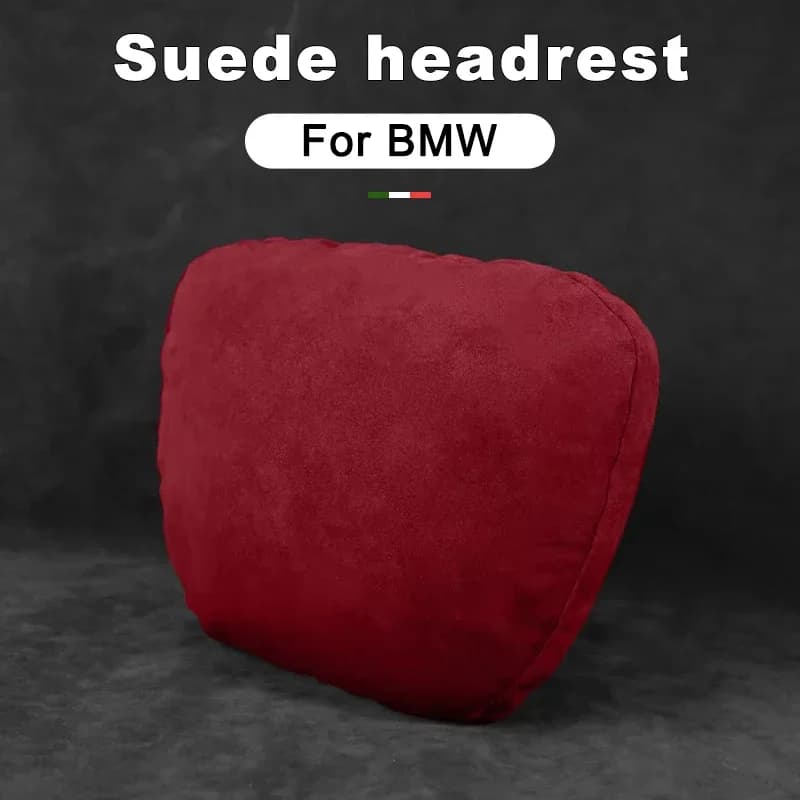 For BMW 3 7 Series X3 X5 E36 E39 E46 E60 E90 E92 F10 F20 F30 Suede Car Neck Rest Pillow - Auto Seat Neck Support Accessories