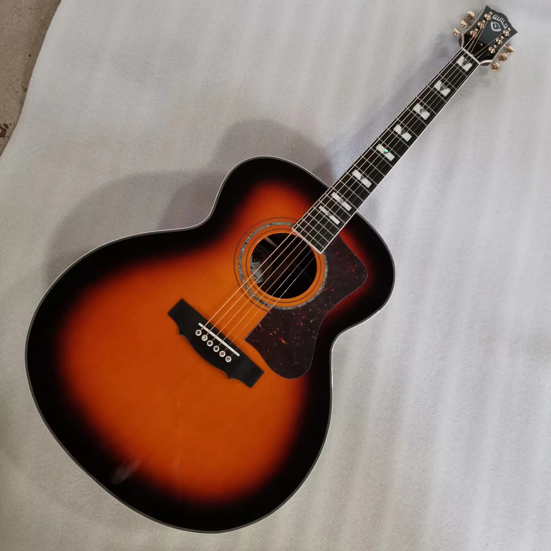 tutto solido acustico fatto a mano in stile Guild, chitarra AAAA tutta solida F-55 chitarra antica a 6 corde