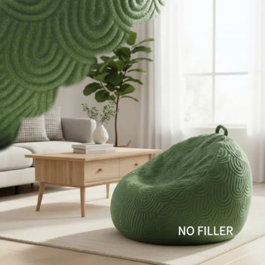 Arched Pattern Stuffed Animal Storage Bean Bag Chair Cover No Filler Comfy Bean Bag Cover Without Filling or Home Bedroom Decor