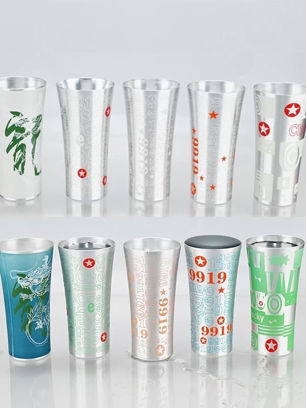 Bar Coffee Juice Cup Color Changing Aluminum Beer Cup Food Grade Aluminum Cold Brew Creative Metal Wine Glass TD1101