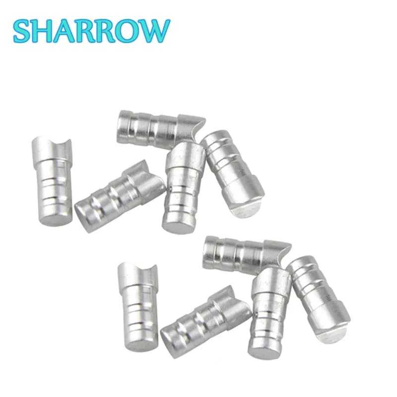24/50Pcs Tiro con L'arco in Alluminio Balestra Freccia Cocche Half Moon Code Freccia Fai da Te Strumenti di Misura ID7.6mm Alberi di Ripresa di Formazione accessori