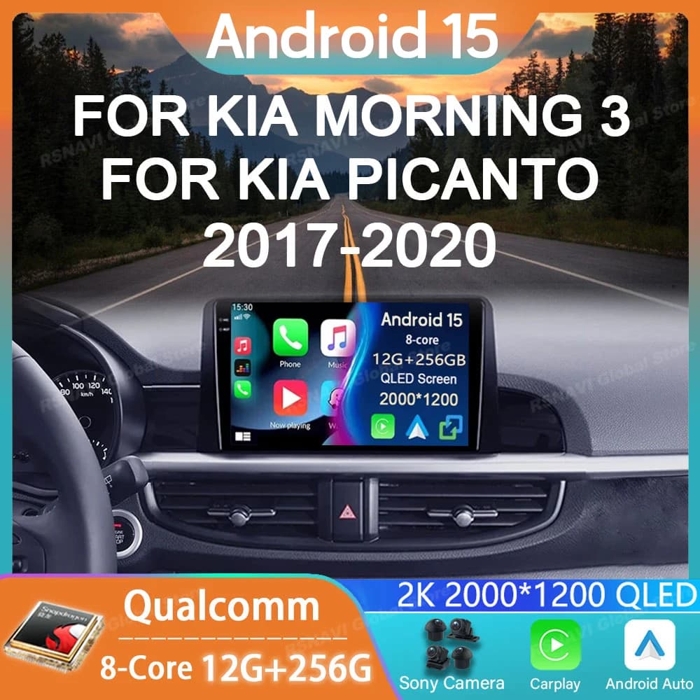 Autoradio Android 15 Per KIA Morning 3 Picanto 2016 2017 2018 2019 2020 Carplay Lettore di Navigazione Multimediale Stereo Auto DSP DVD