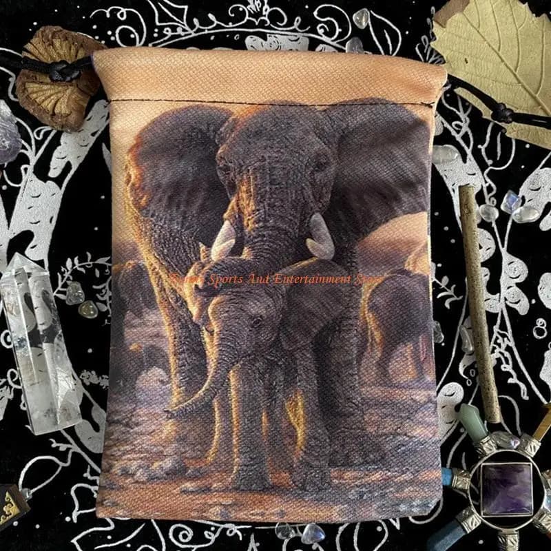 C4DE Borsa per carte dei Tarocchi Borsa con coulisse con stampa in velluto Borsa per carte divinatorie