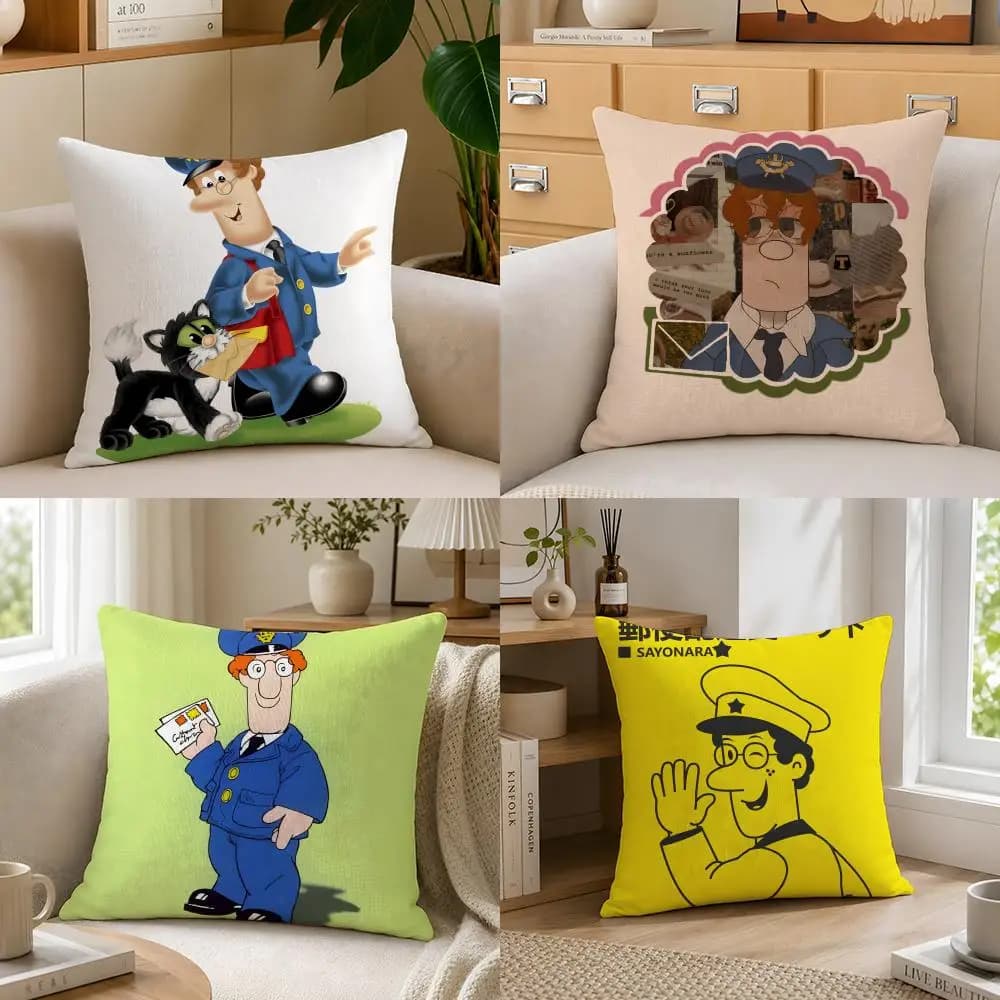 Cartoon P-Postman P-Pat Cushion Cover PillowcaseThrow Pillowcase Outdoor Sofa Home Bed Decoration Cushion Cover