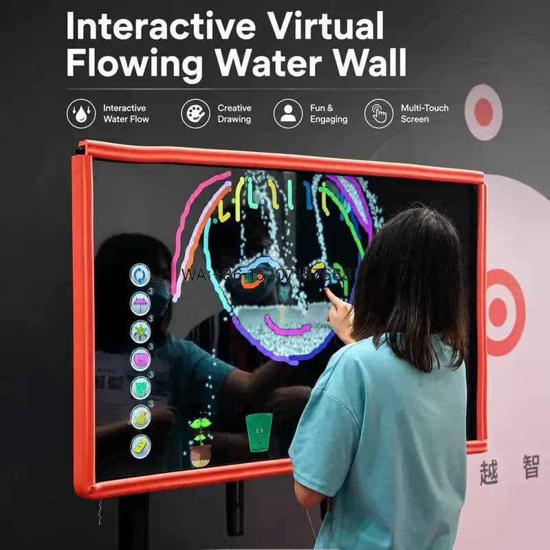 Wmwmnu All-in-one Interactive Water Flow Touch Wall High Brightness HD Screen Kids Drawing Amusement Equipment for Children