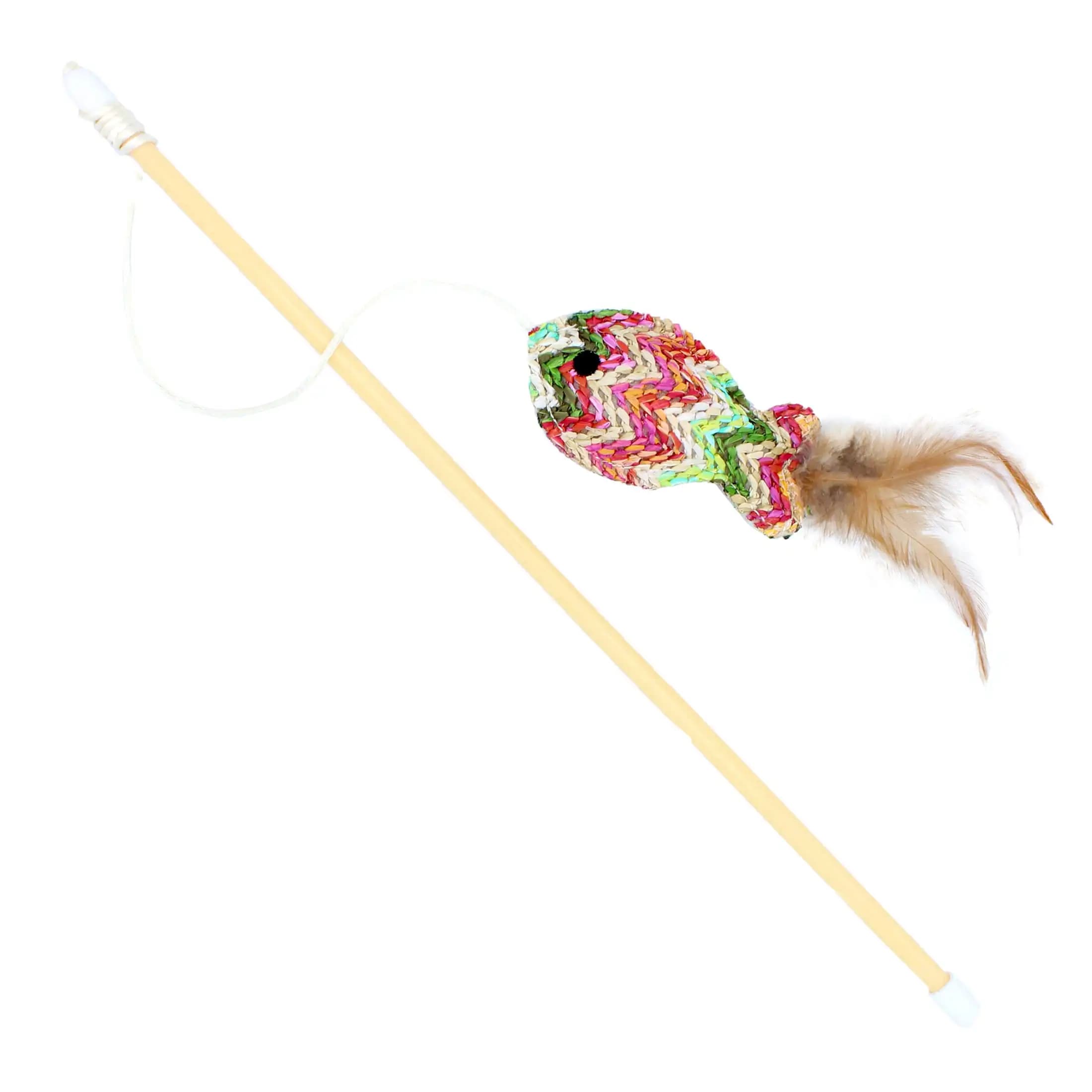Fish Teaser Wand Cat Toy with Catnip, 18 In