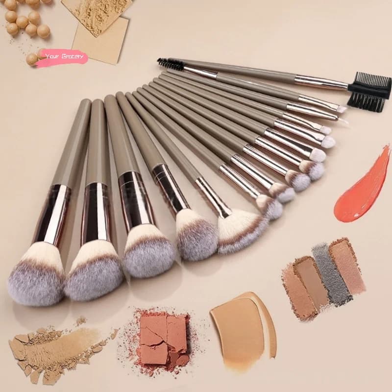 7/15 pieces set of professional makeup brushes brown cosmetic tools for women eye shadow powder background fard beauty