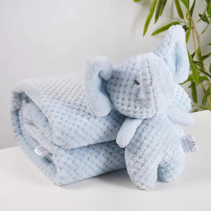 2 pz/set Coperta per bambini in cartone animato con succhietto Bambole di peluche Flanella Biancheria da letto delicata sulla pelle Coperta per dormire Comoda copertura per pisolino