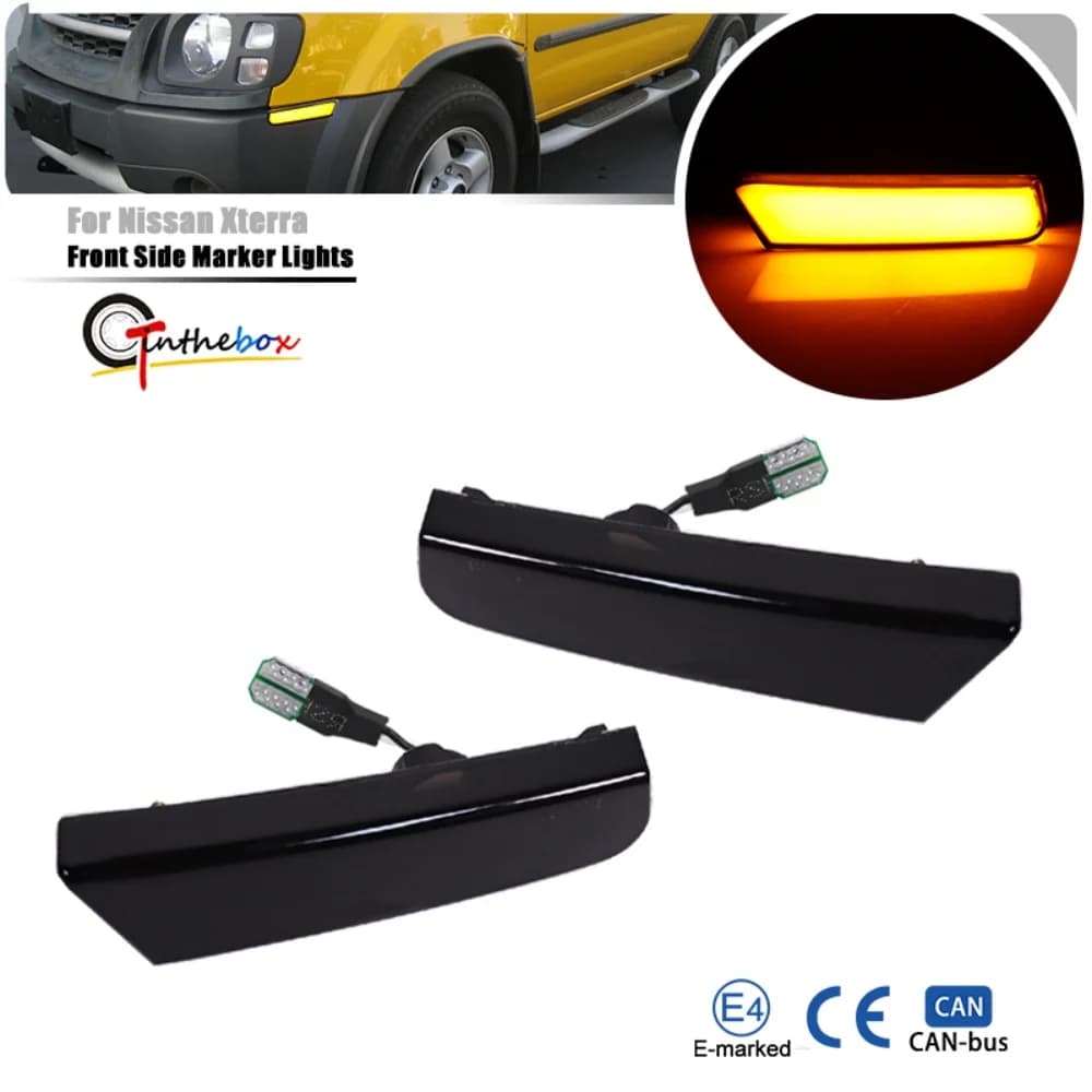 Gtinthebox Ambra Giallo LED Auto Parafango Anteriore Luci di Segnalazione Laterali Indicatori di Direzione Lampeggiante Luci Per Nissan Xterra 2002 2003 2004 12V