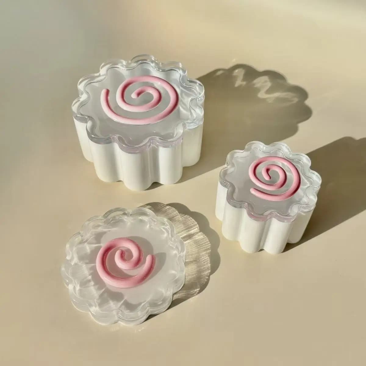 Show White Fish Plate Epoxy Storage Box Ancient Exquisite Flat Girly Translucent Ornament Finished Decoration Desktop Room Insulation