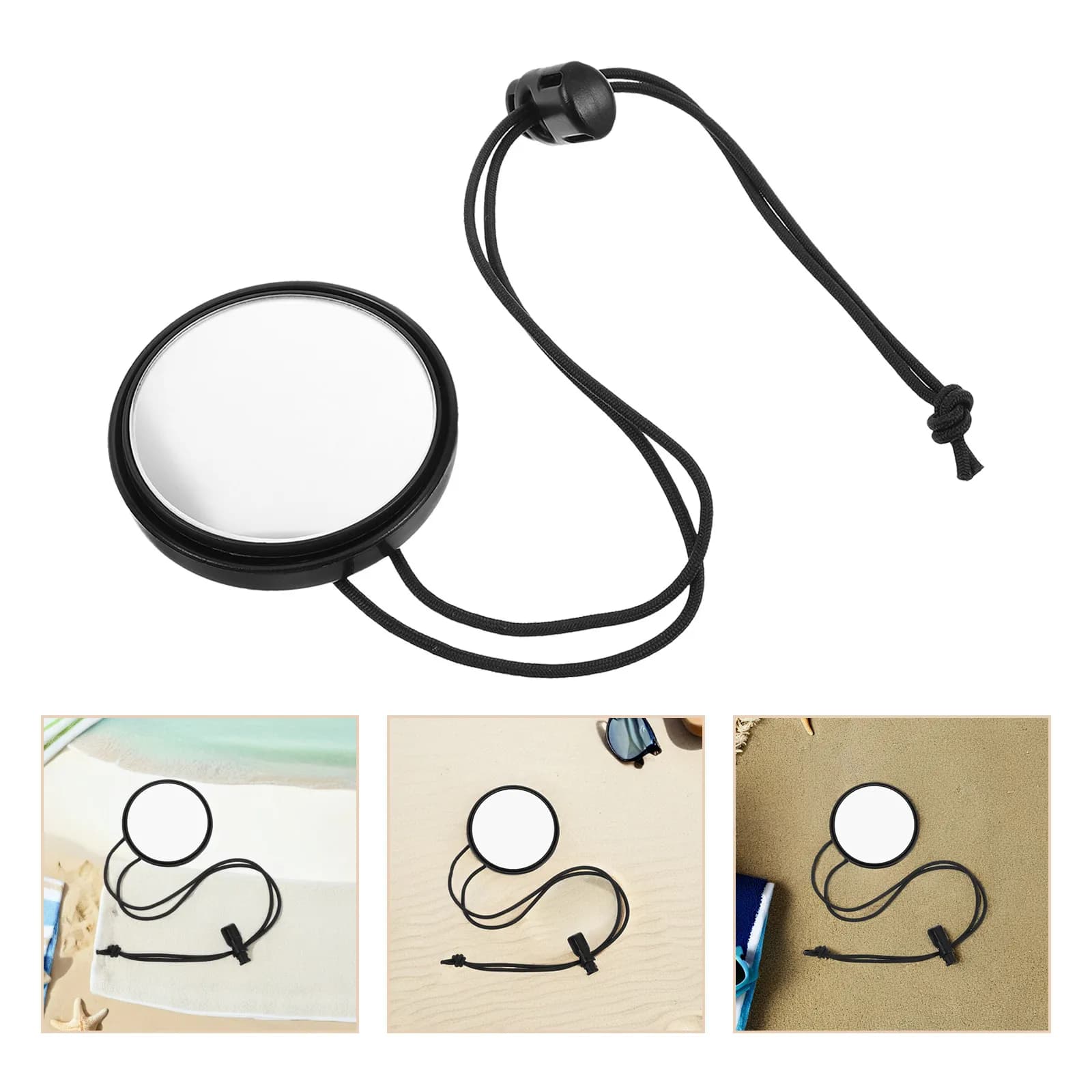 Scuba diving mirror with adjustable strap and side clip for snorkeling, swimming, outdoor survival, signaling mirror
