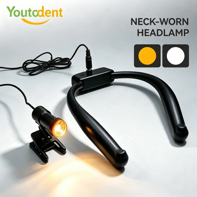 Neck Worn Dental LED Headlight Lightweight Medical Neck Light Clip-on Head Lamp For Dental Loupes Oral Surgery Examination