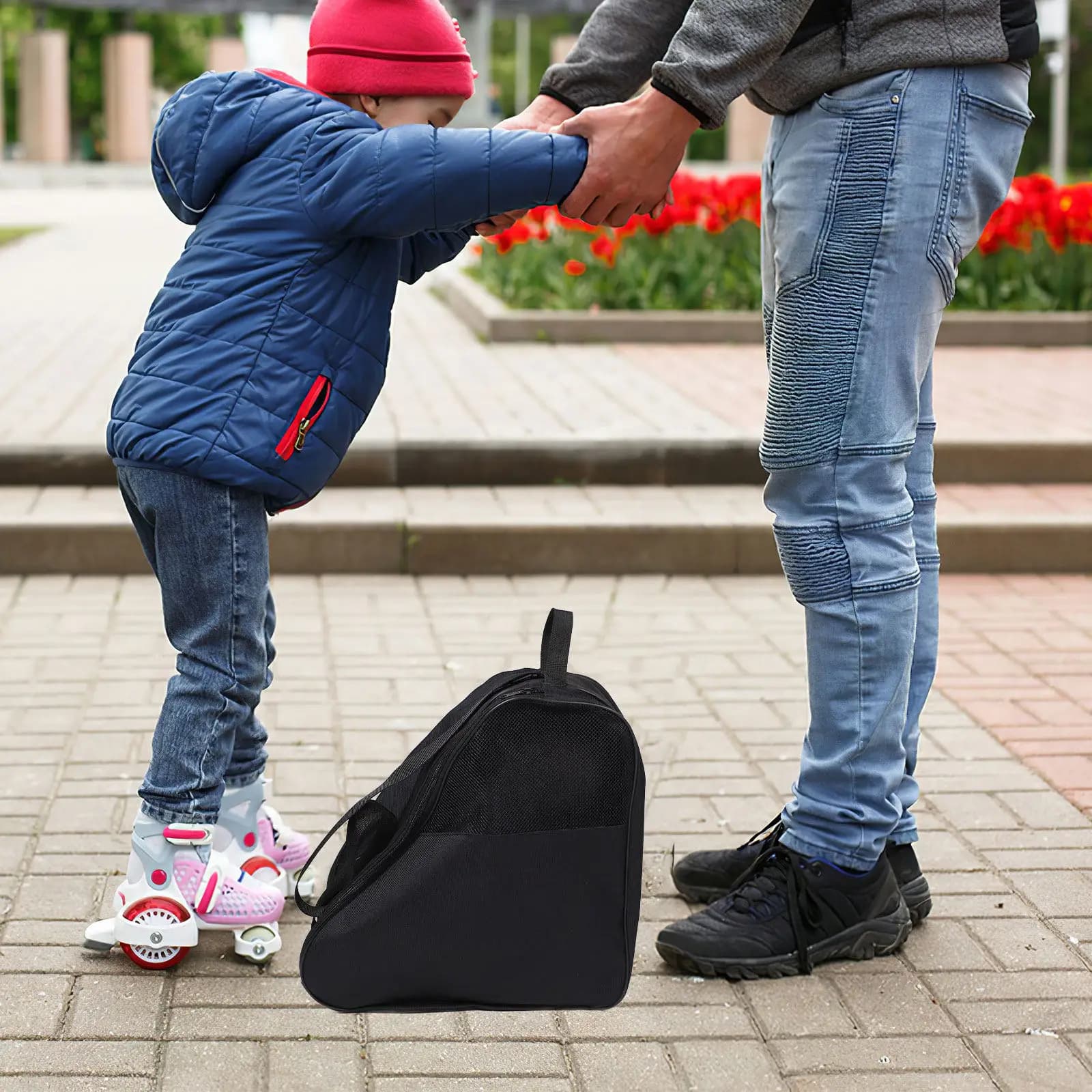 Borsa per Pattini a Rotelle, Custodia Impermeabile Leggera per Scarpe da Pattinaggio, Borsa a Tracolla Grande Capacità per Pattini a Rotelle e Pattini da Ghiaccio
