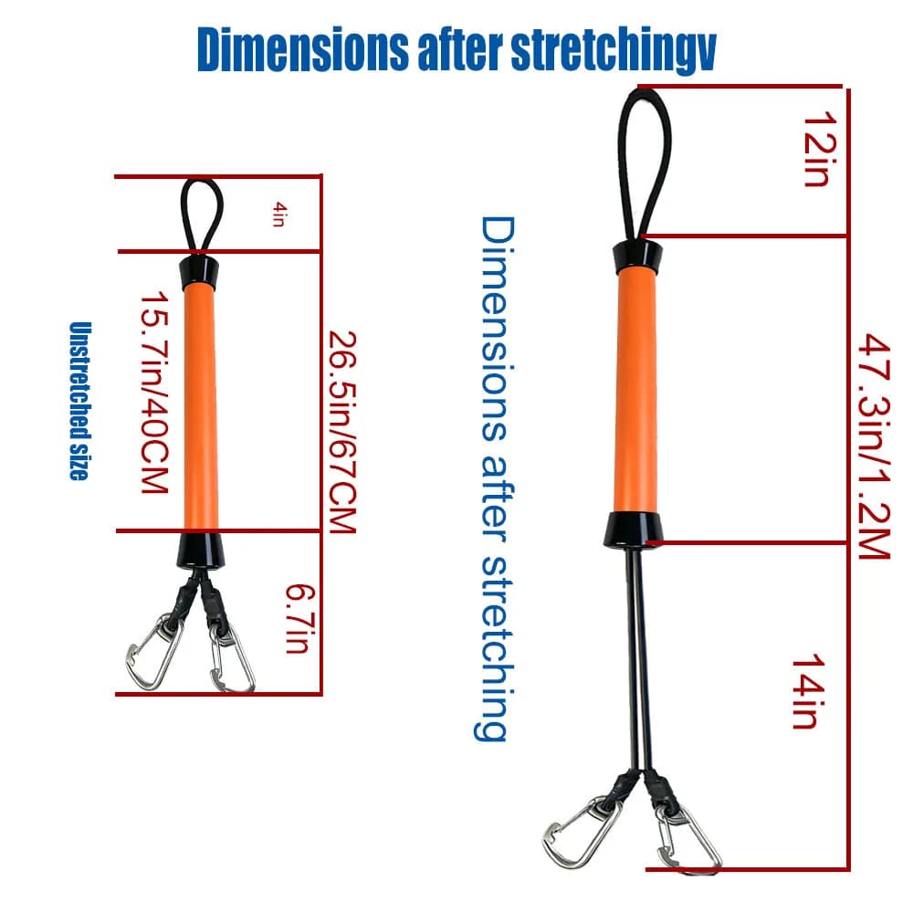 1/2PC Adjustable Shock Absorber Rope Elastic Marine Mooring Bungee Cord 304 Stainless Hooks for Kayak Canoe Jet Ski Pontoon Boat